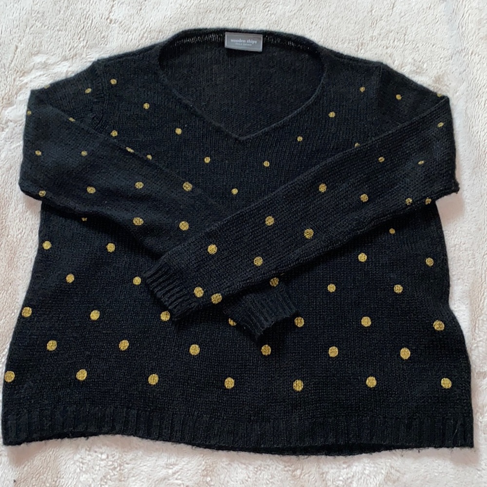 Wooden Ships black & gold dotted sweater X/S